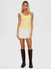 Sole Purpose Lace Trim Top Yellow