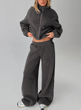 Siberia Fleece Track Pant Charcoal
