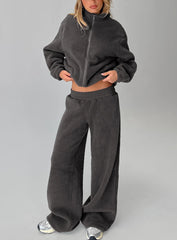 Siberia Fleece Track Pant Charcoal