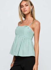 Peace Of Mind Top Green Stripe