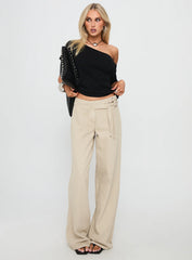 Boxie Mid Rise Wide Leg Jeans Cream