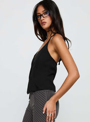 No Sleep Halter Top Black