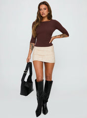 Elaia 3/4 Sleeve Top Chocolate