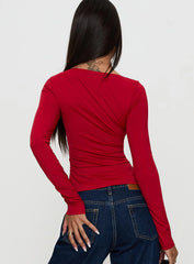 Keane Long Sleeve Top Red