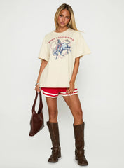 Born To Live Wild Graphic Top White