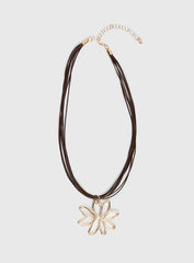 Sylvee Pendant Necklace Brown Gold