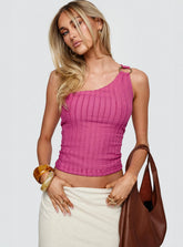 All Falls Down One Shoulder Top Pink