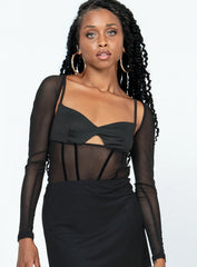 Ashmore Long Sleeve Bodysuit Black