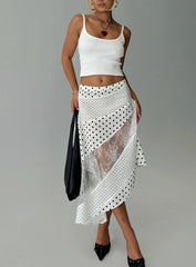 Rennar Maxi Skirt White / Polka Dot