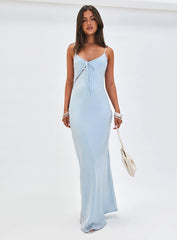 Linger Bias Cut Maxi Dress Blue