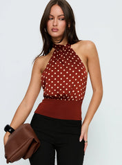 Rania Top Polka Burnt Red