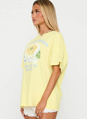 Pasta Makes You Fasta Oversized Tee Yellow