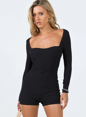 Grantham Long Sleeve Romper Black