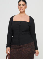 Gaskin Long Sleeve Top Black Curve