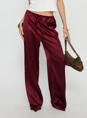 Soulstar Satin Pants Wine