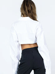 Venetian Crop Shirt White