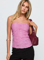 Star Quality Strapless Ruched Top Pink