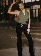 Twinflame Low Rise Hardware Pants Black