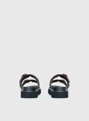 Ma Belle Sandals Contrast Stitch Chocolate