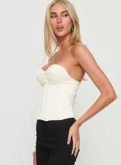 Afelia Strapless Corset Top Cream