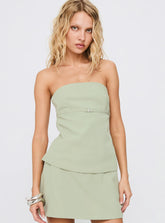 Irresistible Strapless Top Green