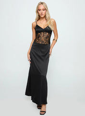 Captivate Lace Maxi Dress Black