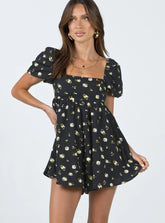 Lorna Romper Black Floral