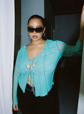 Mereba Long Sleeve Top Blue Curve