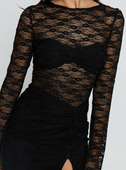 Best You Had Lace Long Sleeve Mini Dress Black