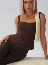 Kinsie Tailored Top Brown