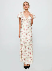 Miraselle Maxi Dress Cream Floral