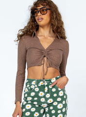 Darbie Long Sleeve Top Brown