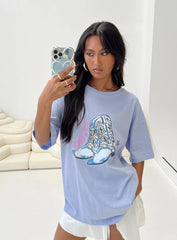 Giddy Up Oversized Tee Blue