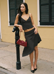 Cabernet Asymmetrical Set Black Polka