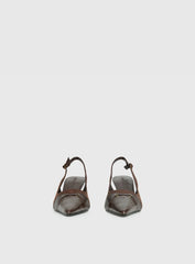 Tiptoe Slingback Heels Brown