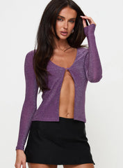 Stars Aligned Long Sleeve Top Purple