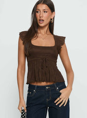 Auroraah Frill Top Chocolate
