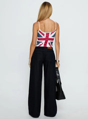 Ramos Low Rise Wide Leg Jeans Raw Indigo Blue