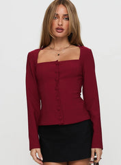 Gaskin Long Sleeve Top Burgundy