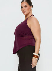 Averee Halter Top Plum Sparkle Curve