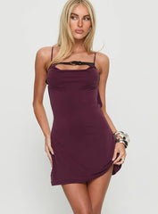 Kalissa Cowl Belted Mini Dress Mauve