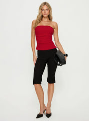 Mousse Strapless Top Red