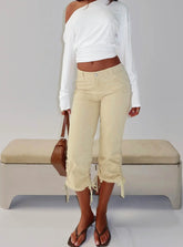Hot Rod Capri Pant Beige