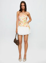 Heidan Strapless Top Red Floral