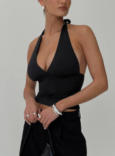 Whimsy Halter Top Black Petite