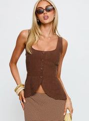 Spirito Vest Top Brown