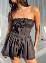 VIP Strapless Romper Black