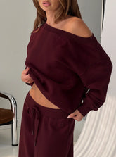 Wellness Off the Shoulder Jumper Currant
