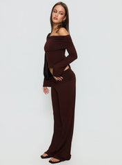 Fawne Ruched Folded Pants Brown