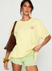 Firenze Flower Market Oversized Graphic Tee Yellow